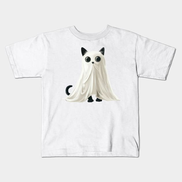 Cute Cat Make him  Ghost Kids T-Shirt by Mary_Momerwids